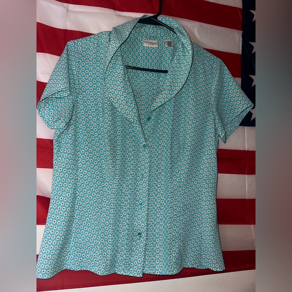 Covington Blue Floral Women's Top